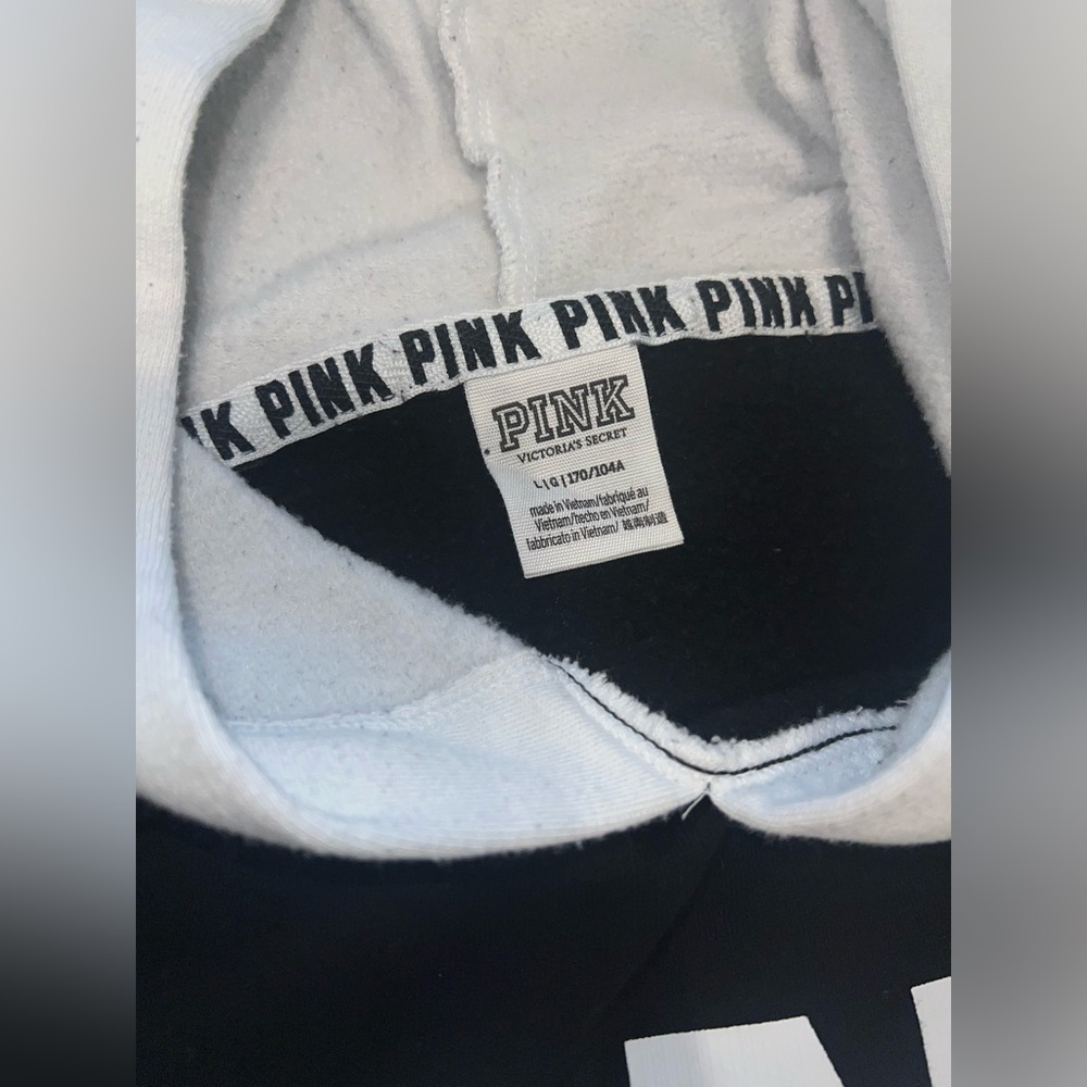 Black and White Colorblock PINK Hoodie - Picture 6 of 6
